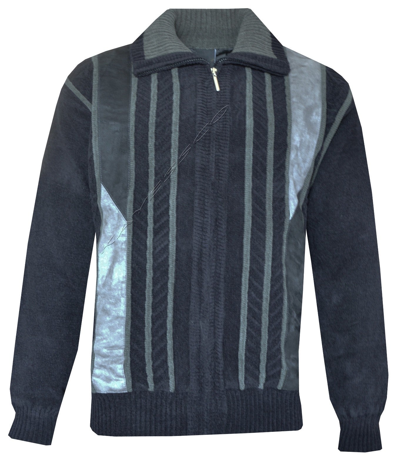 Mens Knitted Full Zip Lined Chenille Classic Cardigan Jumper Sweater M-XXL 
