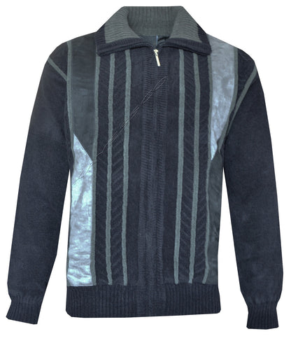Mens Knitted Full Zip Lined Chenille Classic Cardigan Jumper Sweater M-XXL 
