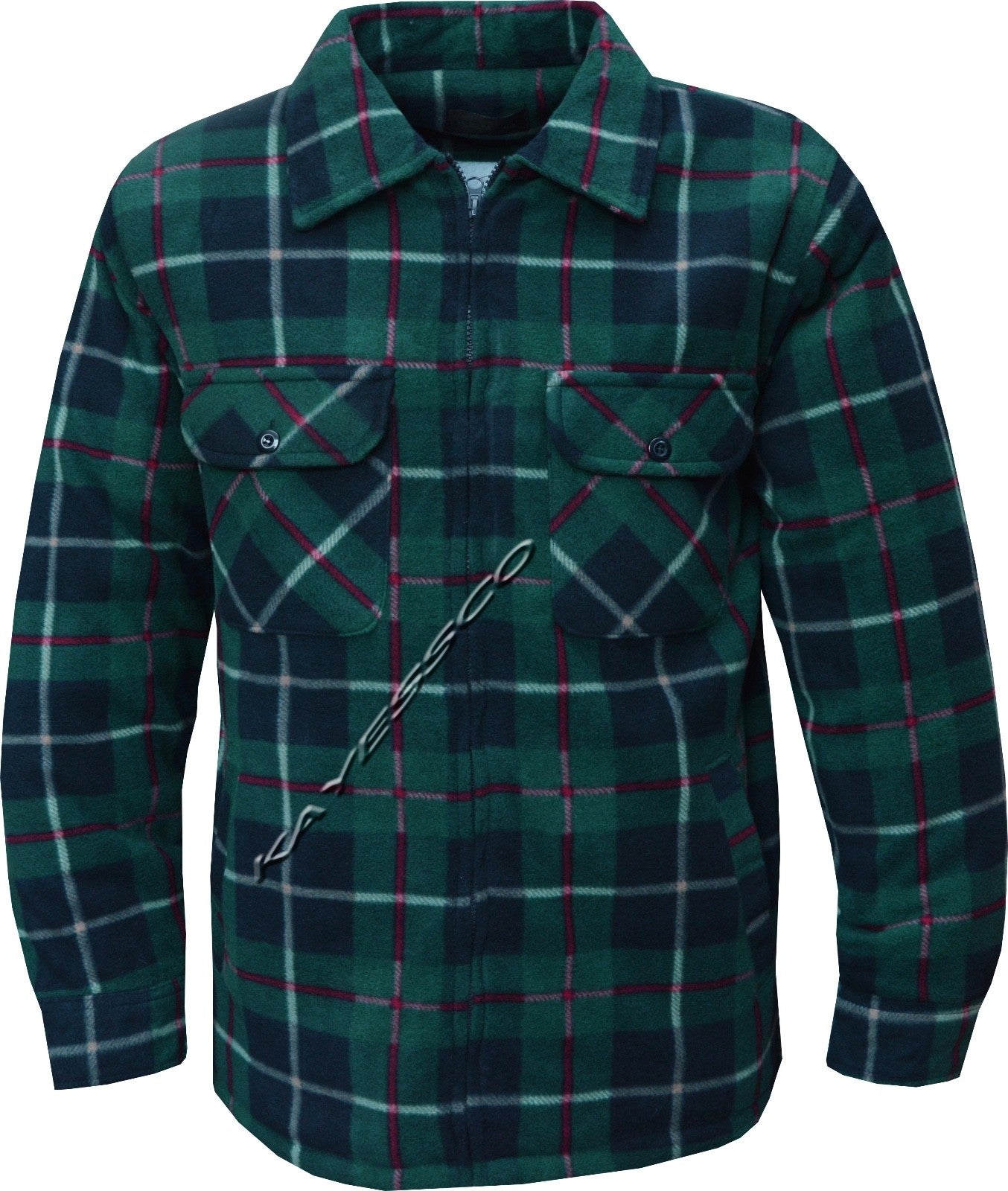 Mens Fleece Padded Lumberjack Shirt Jacket Fur Lined Sherpa Winter Warmer M-5XL