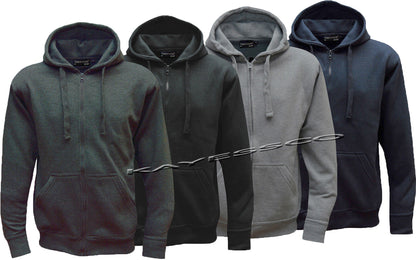 Plain Fleece Hooded Sweatshirt Zip Zipped Hoodie Hoody Jacket S-XXL By Tom Hagan