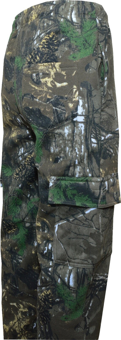 Mens Camouflage Jungle Print Cargo Combat Fleece Jogging Bottoms Trouser S-5XL