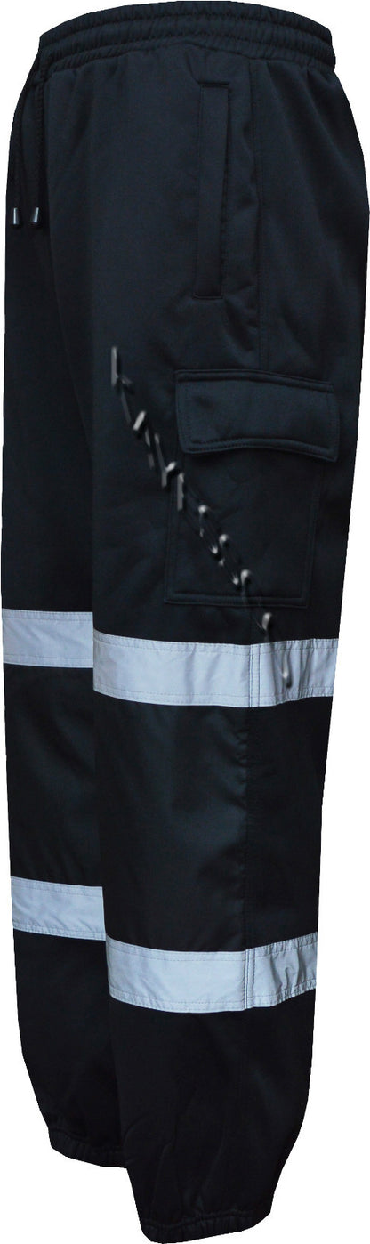 Hi Viz Combat Work Wear Jogging Bottoms Thick Brush Fleece Trouser Joggers 