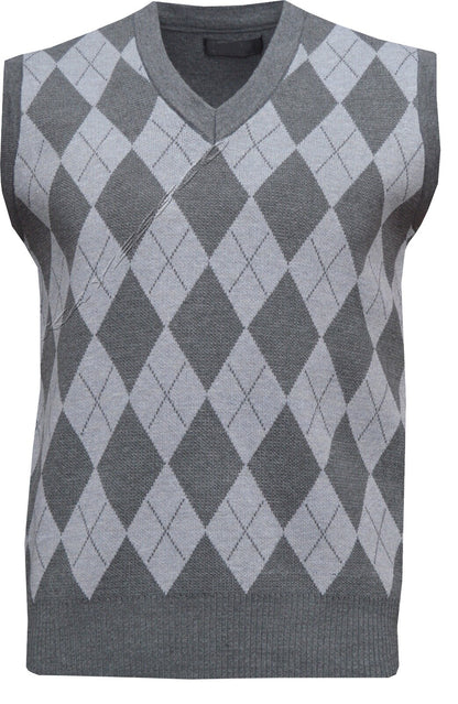 Mens Sleeveless Argyle V Neck Jumper Sweater Tank Top Pullover Golf Casual M-2XL