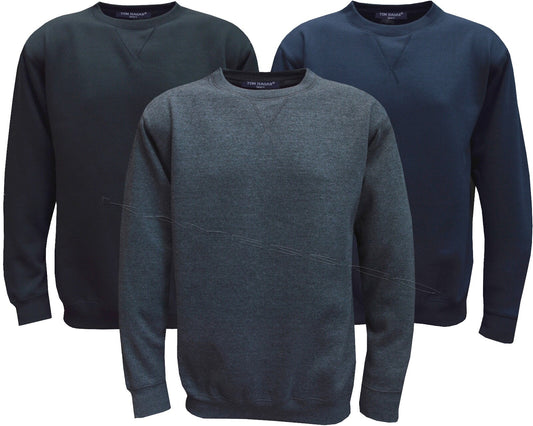  Mens Plain Casual Work Sweatshirt Gym Sports Sweater Top 3XL-5XL By Tom Hagan