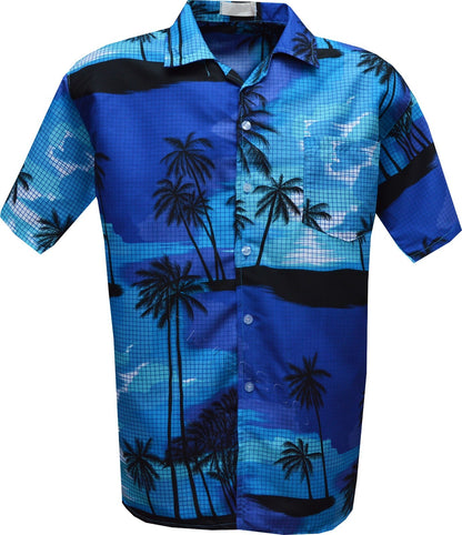 Mens Hawaiian Shirt Stag do Fancy Dress Beech Floral Holiday Short Sleeve Casual