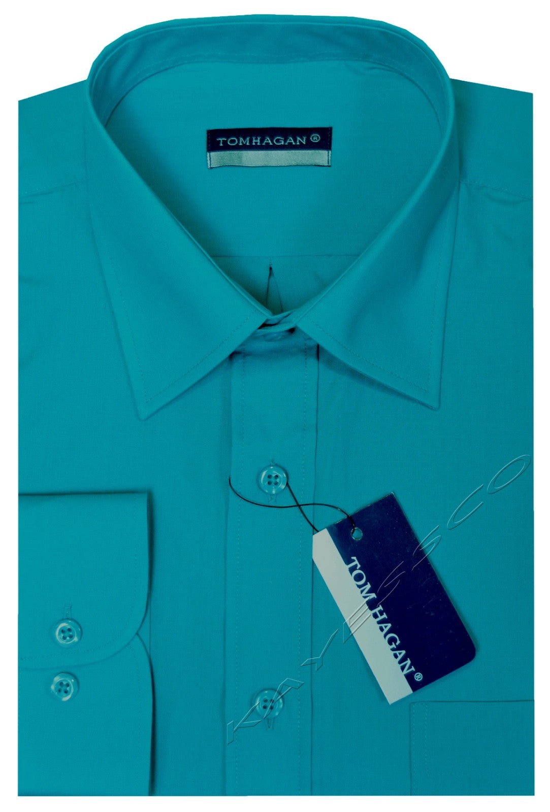 Plain King Size Long Sleeve Shirt Formal Casual Button Up w/ Pocket by Tom Hagan