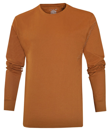 Long Sleeve T-shirt Plain Ribbed Cuffs Classic Crew Neck Casual Tee Tops M- 3XL