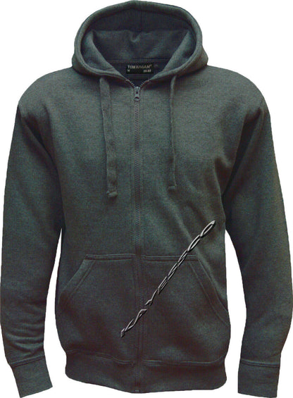 Plain Fleece Hooded Sweatshirt Zip Zipped Hoodie Hoody Jacket S-XXL By Tom Hagan