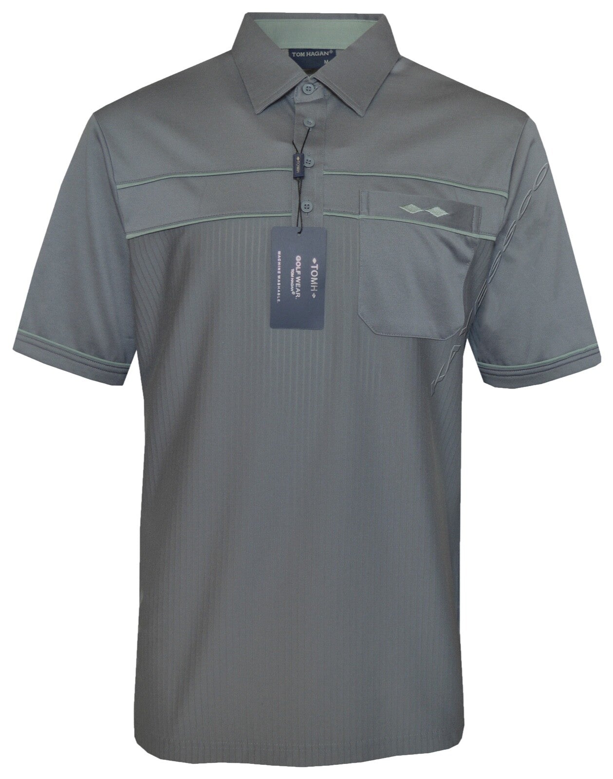 Short Sleeve Golf  Polo Shirt Poly Cotton Top Casual with Pocket by Tom Hagan