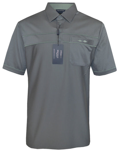 Short Sleeve Golf  Polo Shirt Poly Cotton Top Casual with Pocket by Tom Hagan