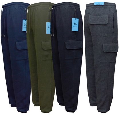 Mens Elasticated Joggers Cargo Combat Jogging Trousers Tracksuit Bottoms M - 3XL