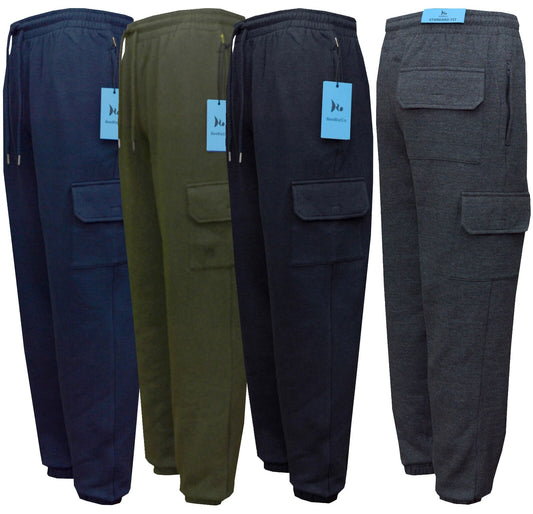 Mens Elasticated Joggers Cargo Combat Jogging Trousers Tracksuit Bottoms M - 3XL