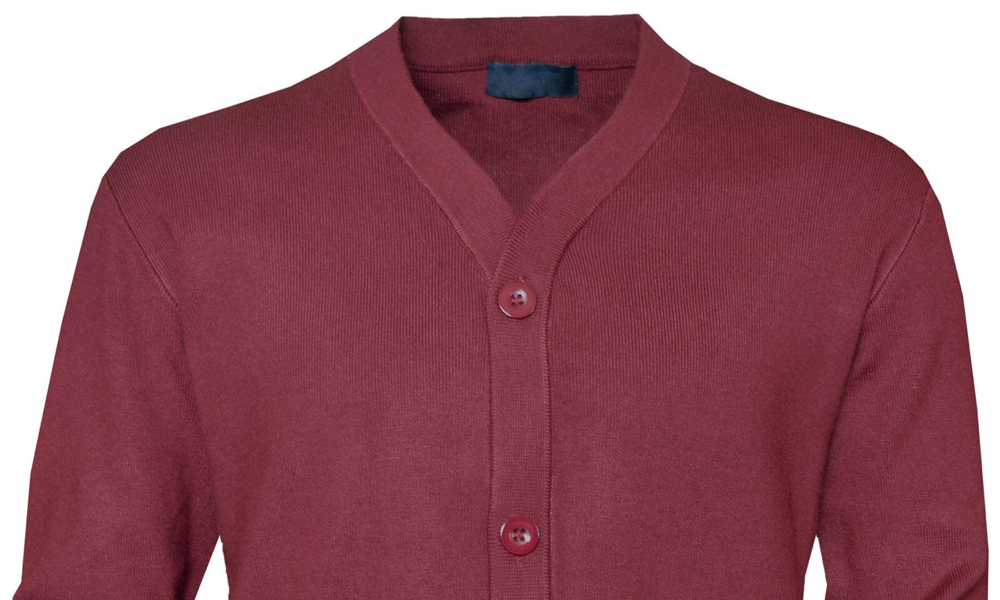 Button Up Cardigan Plain V Neck Knitted Classic Sweater Jumper Casual Top M-2XL