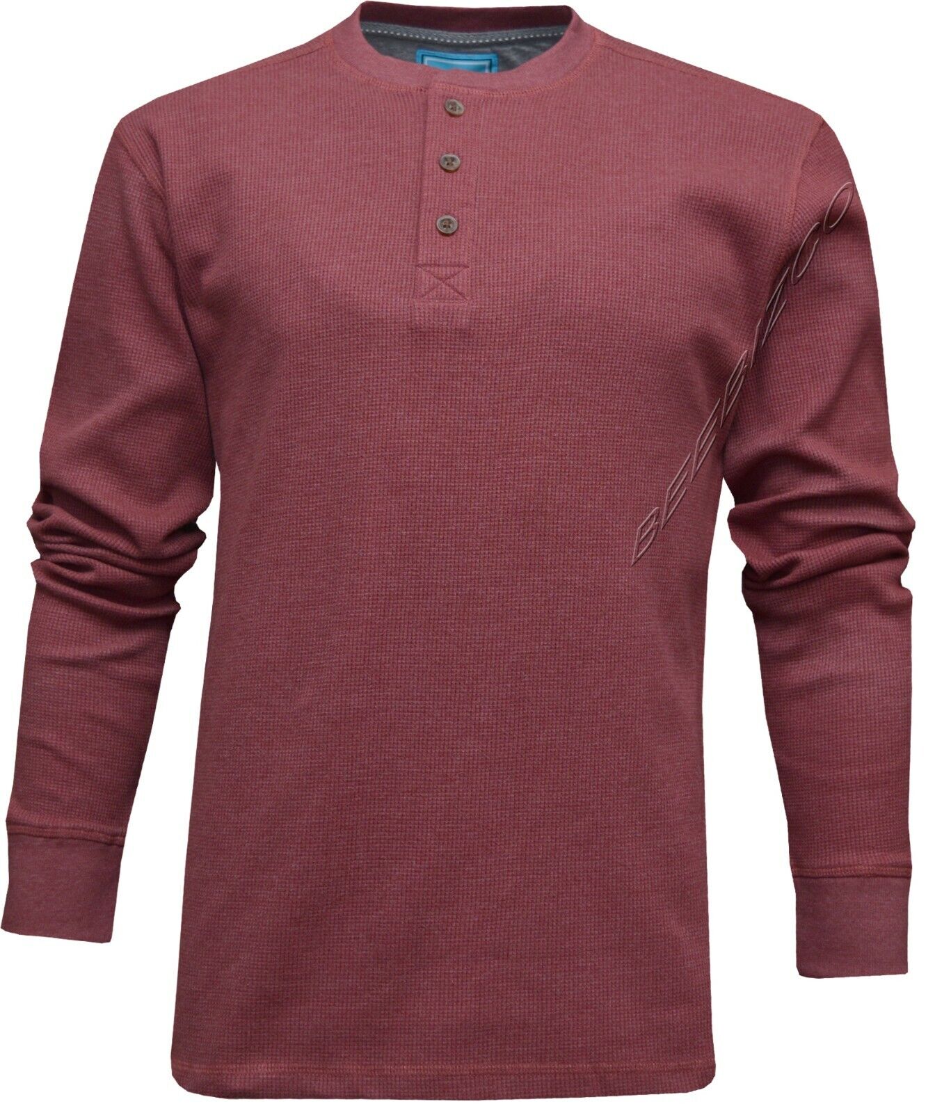 Beebizco Henley Waffle Knit Long Sleeve T-shirt