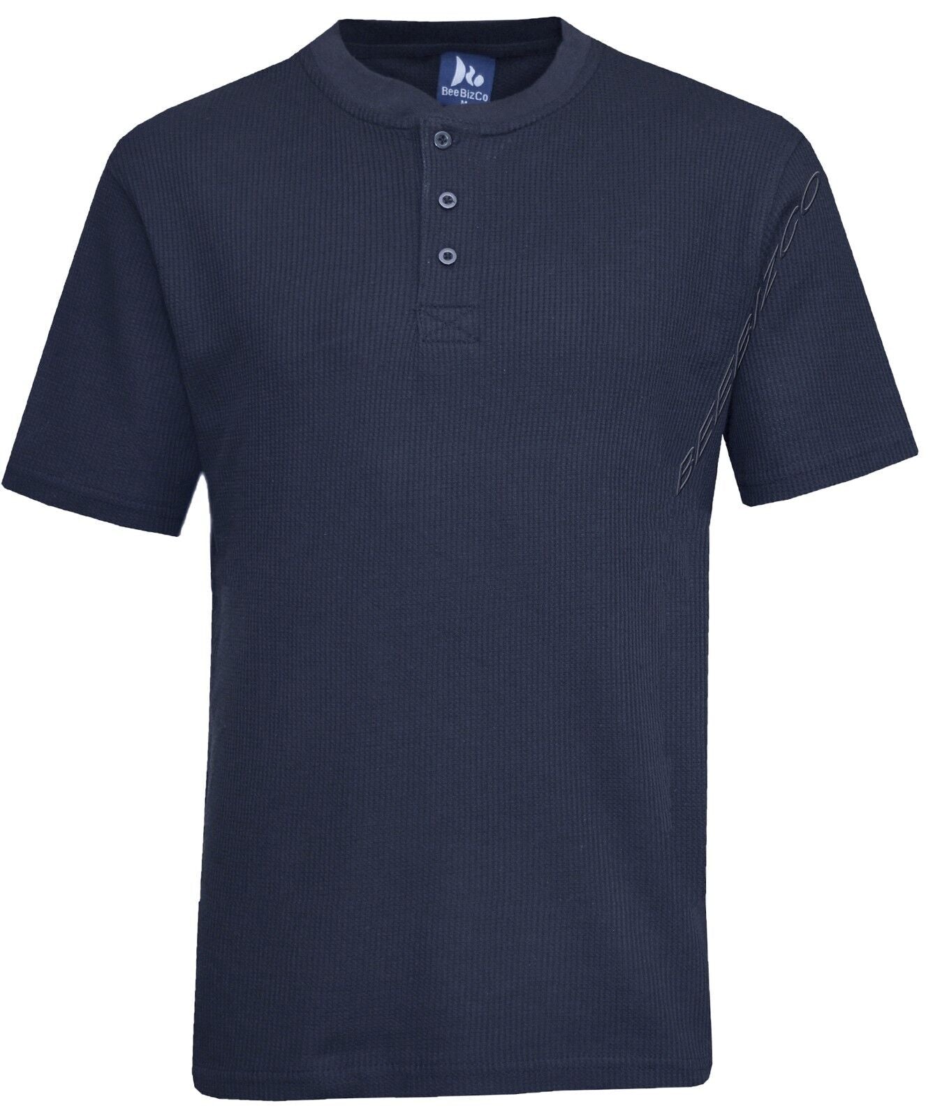 Beebizco Henley Waffle Knit Short Sleeve T-shirt