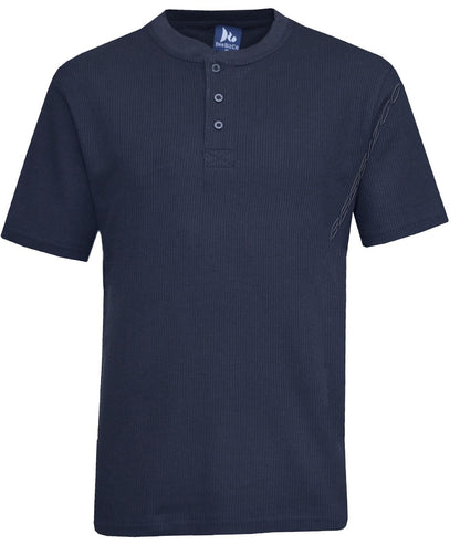 Beebizco Henley Waffle Knit Short Sleeve T-shirt