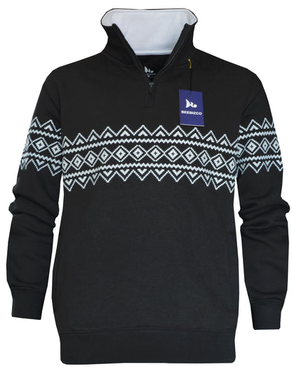 Beebizco Geometric Quarter Zip Jumper
