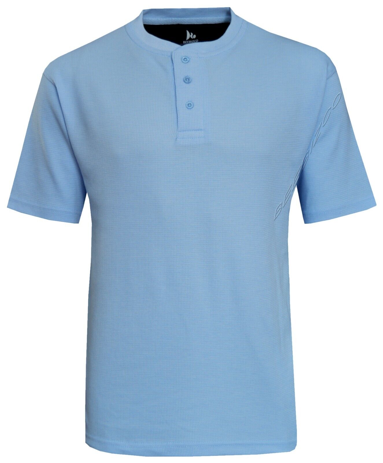 Beebizco Henley Waffle Knit Short Sleeve T-shirt