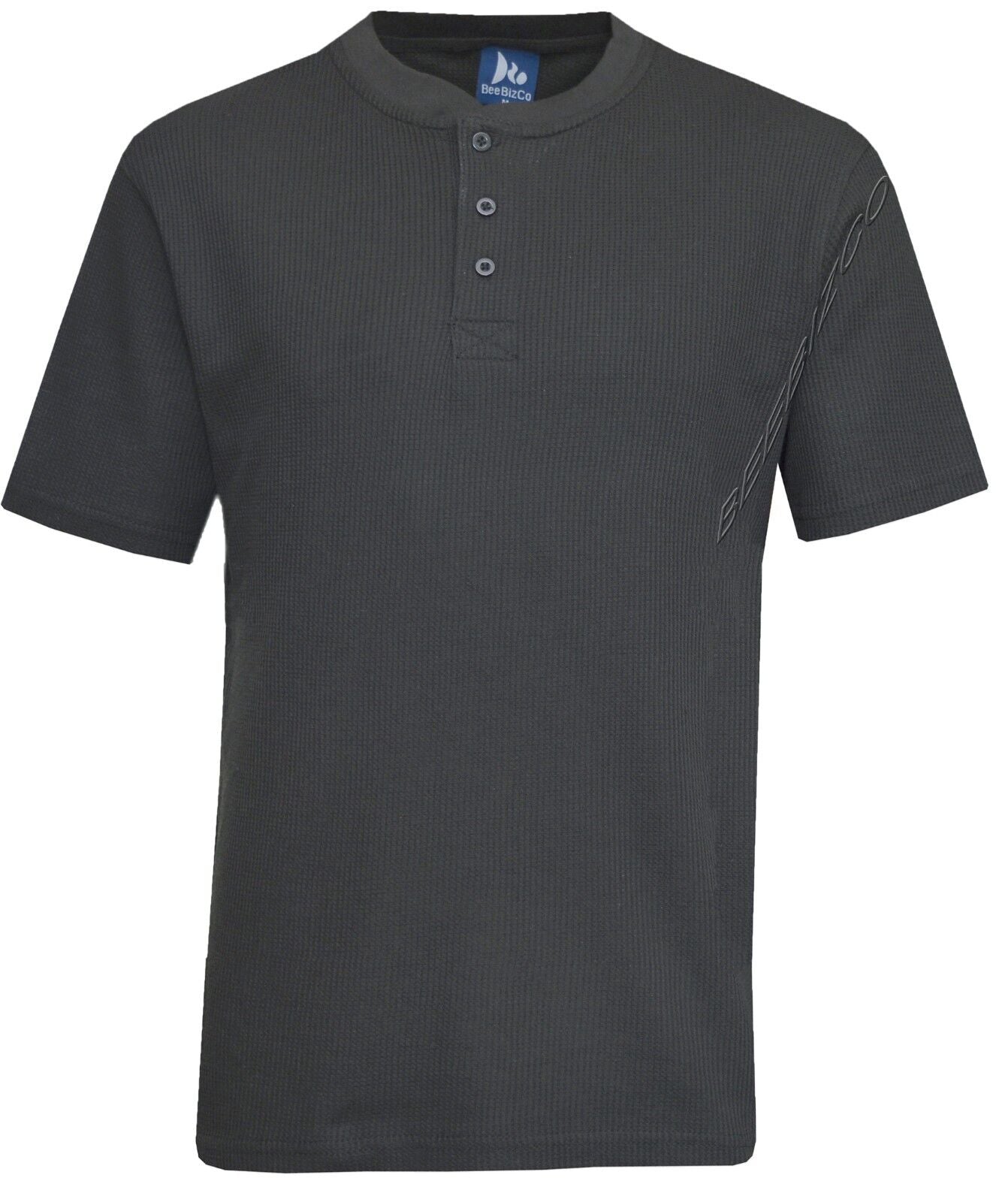 Beebizco Henley Waffle Knit Short Sleeve T-shirt