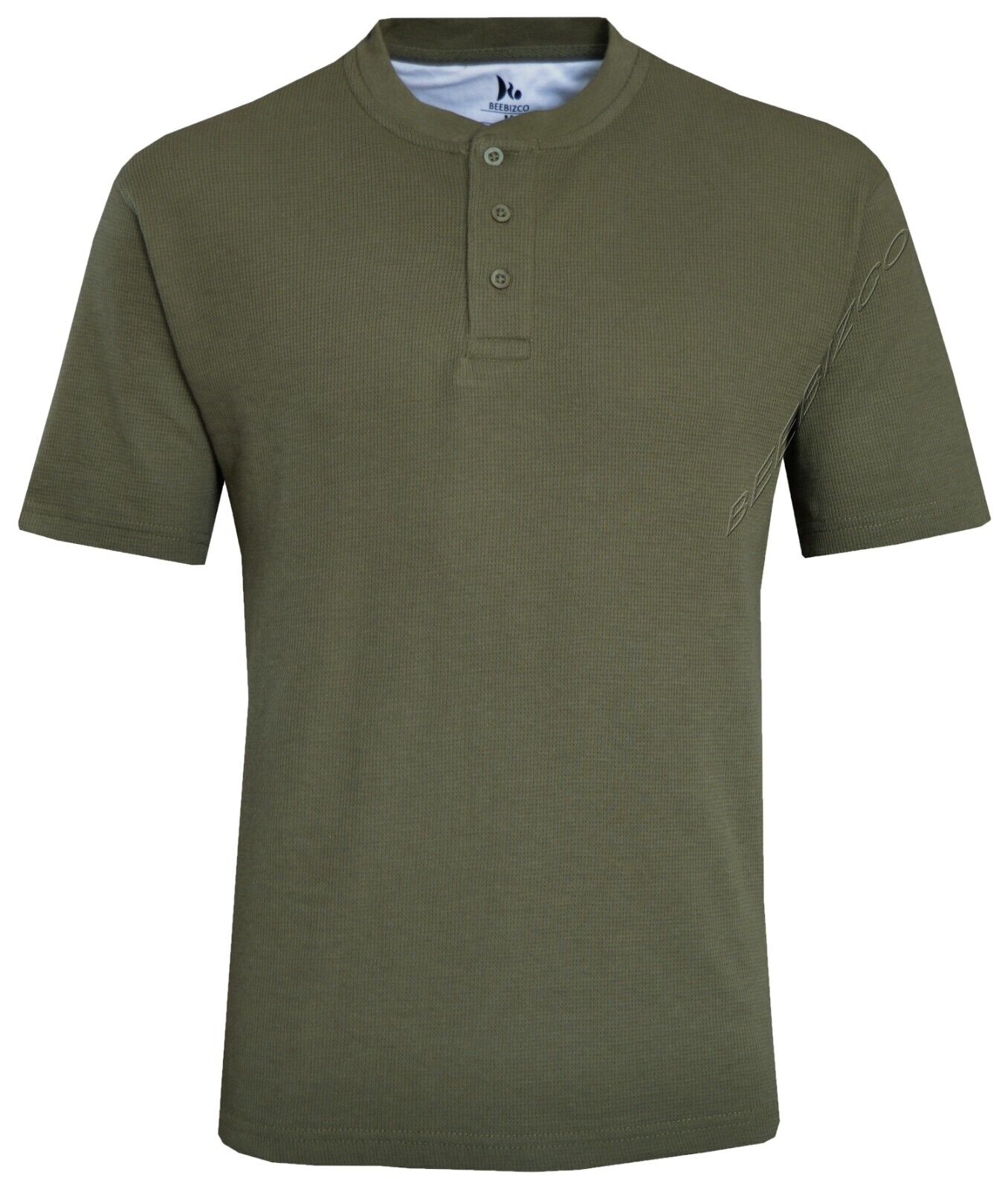 Beebizco Henley Waffle Knit Short Sleeve T-shirt