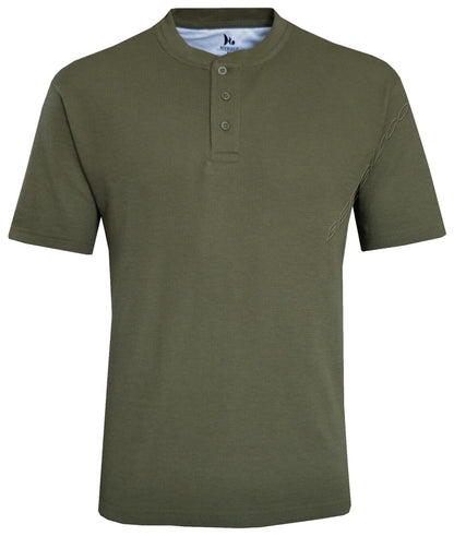 Beebizco Henley Waffle Knit Short Sleeve T-shirt