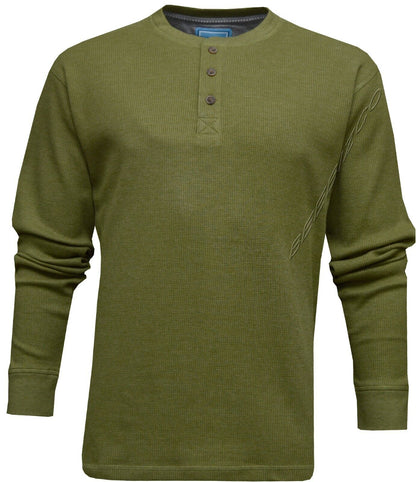 Beebizco Henley Waffle Knit Long Sleeve T-shirt