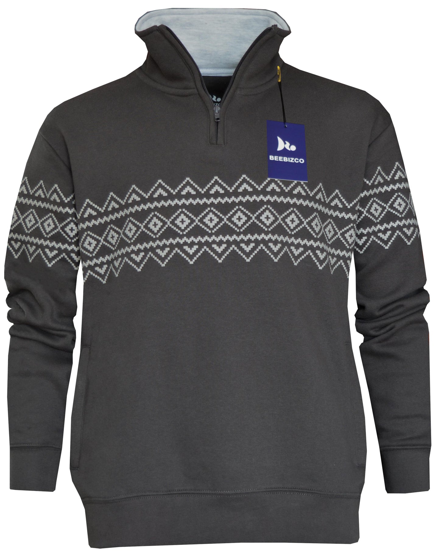 Beebizco Geometric Quarter Zip Jumper