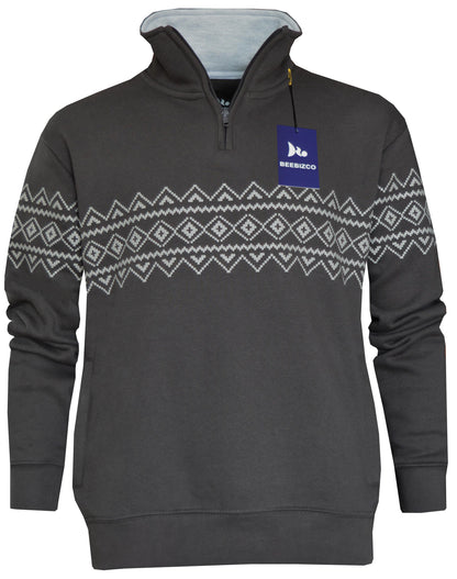 Beebizco Geometric Quarter Zip Jumper