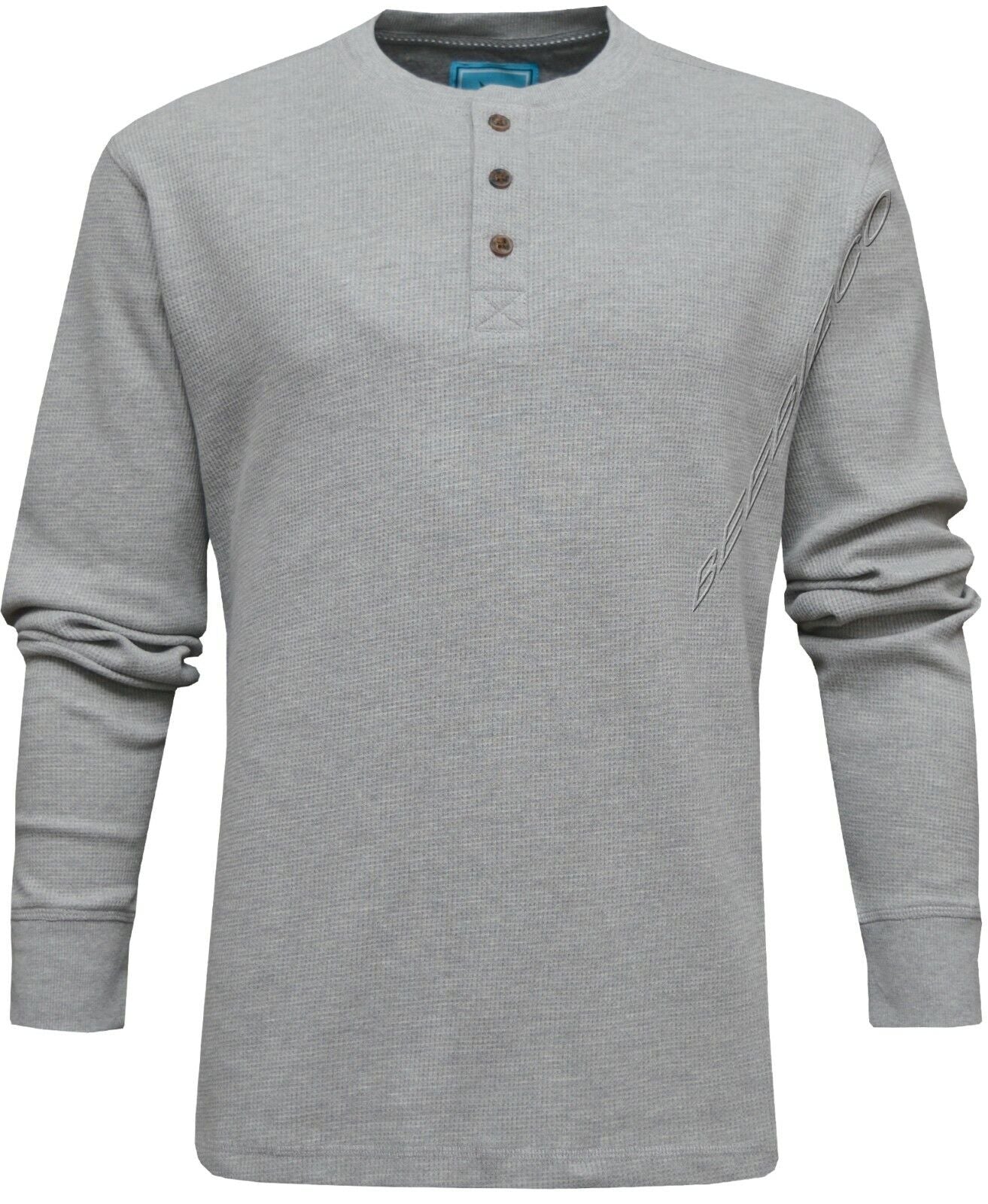 Beebizco Henley Waffle Knit Long Sleeve T-shirt
