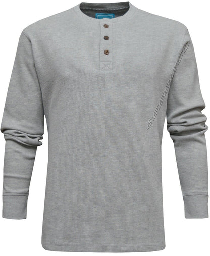 Beebizco Henley Waffle Knit Long Sleeve T-shirt