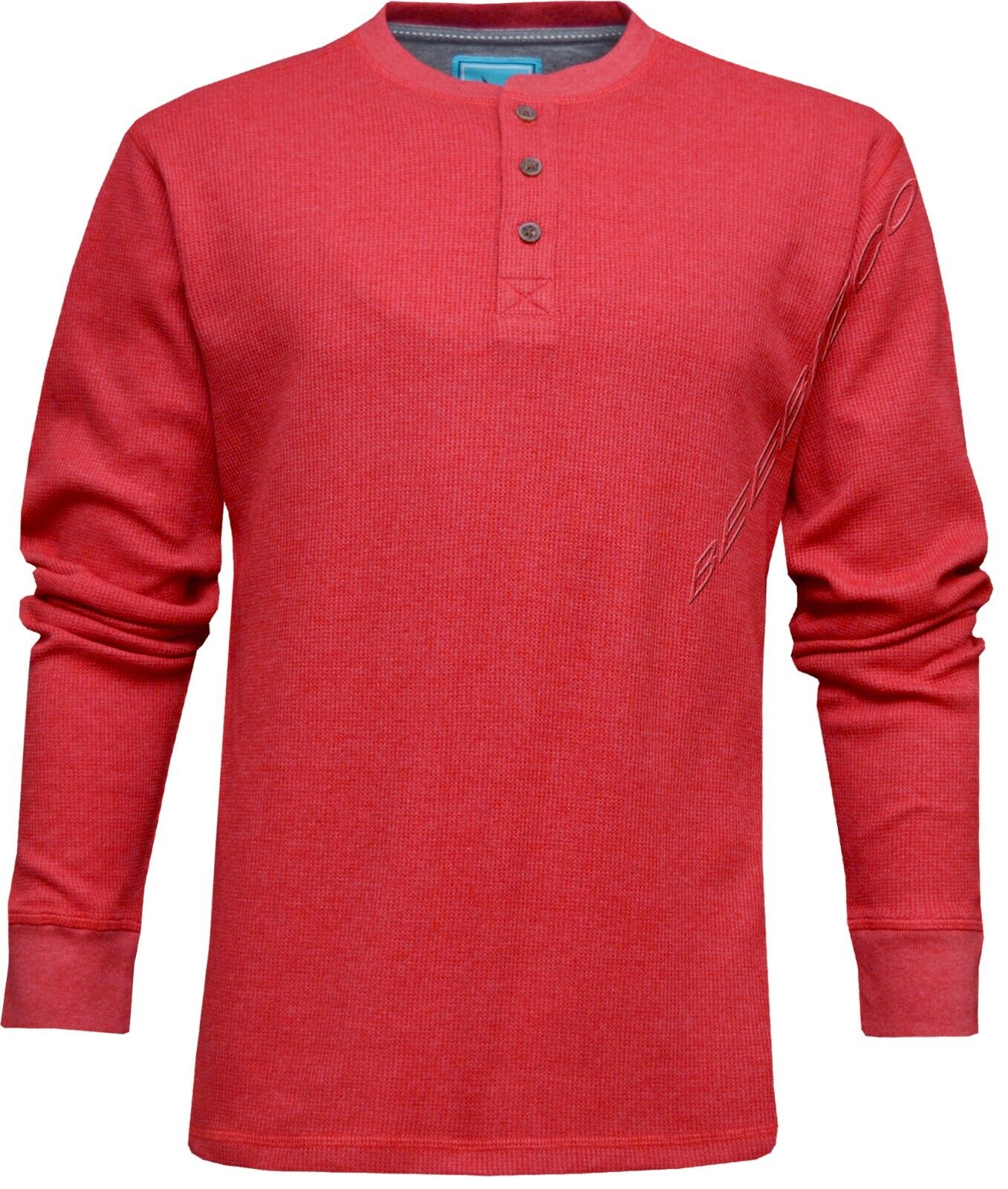 Beebizco Henley Waffle Knit Long Sleeve T-shirt