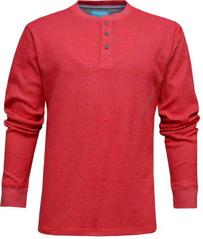 Beebizco Henley Waffle Knit Long Sleeve T-shirt