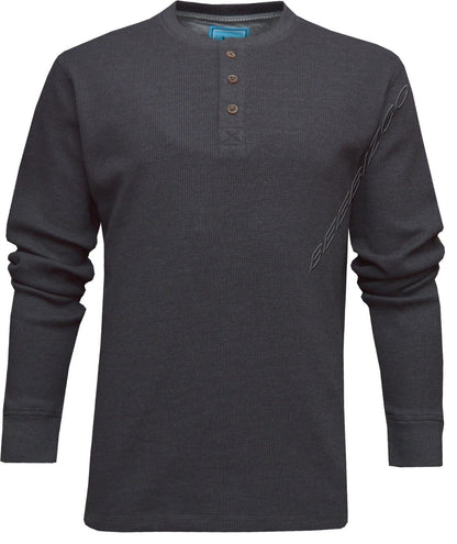Beebizco Henley Waffle Knit Long Sleeve T-shirt