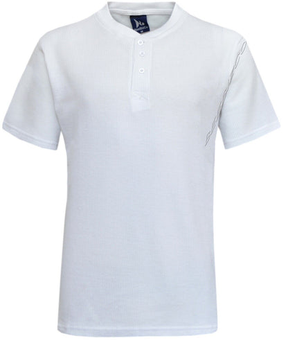 Beebizco Henley Waffle Knit Short Sleeve T-shirt